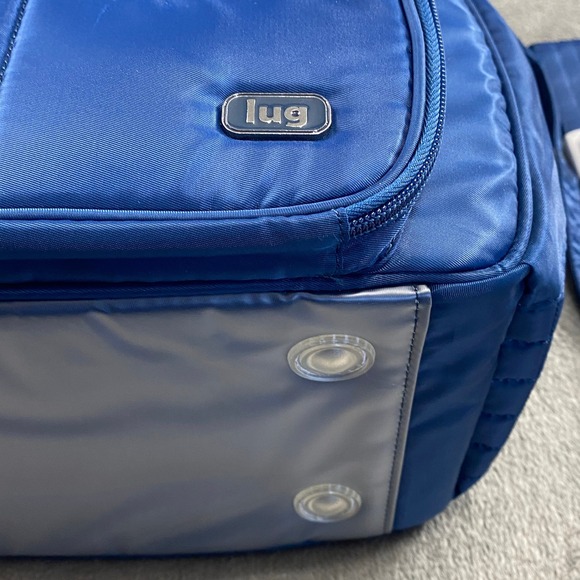 NEW Lug Puddle Jumper Overnight Gym Bag Blue Quilted Nylon Adjustable Strap - Picture 2 of 13